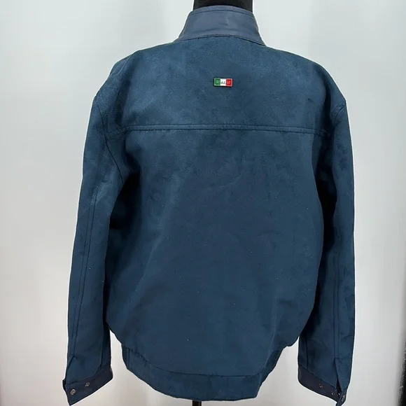 Italian Leather jacket by Superlative Fashion Moto Jacket Medium/ Large Blue - Picture 6 of 9